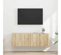 RMIHSJG Armadio da parete per TV, 2 pezzi, rovere Sonoma, 59,5 x 31 x 40 cm, moderno pensile con ante a battente e molti scomparti per uno spazio ottimale ed elegante