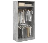 RMIHSJG Armadio grigio cemento, 100 x 50 x 200 cm, materiale in legno con 2 scomparti, spazio per vestiti e accessori, materiale durevole, design compatto per piccoli spazi,