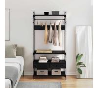 RMIHSJG Armadio industriale nero effetto rovere 89 x 39 x 184,5 cm con ampio spazio e finitura opaca per un soggiorno moderno, lavorazione robusta e facile da montare, ideale