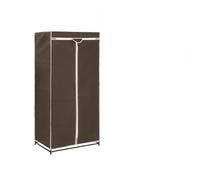 RMIHSJG Armadio marrone 75 × 50 × 160 cm con telaio in ferro e rivestimento in tessuto poliestere traspirante, chiusura lampo, 4 pezzi con asta appendiabiti per un facile sistema a incastro