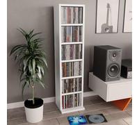 RMIHSJG Armadio per CD bianco, 21 x 20 x 88 cm, in legno con 6 scomparti aperti per dischi in vinile e accessori, robusto armadietto per la raccolta di musica, scaffale per ufficio