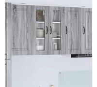 RMIHSJG Cabinet da cucina grigio Sonoma 60 x 31 x 80 cm in legno con ripiani e scomparti per cucine moderne, robusto armadio con funzione a parete