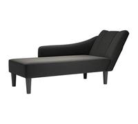 RMIHSJG Chaise longue con bracciolo destro in tessuto nero, comoda chaise longue con tessuto in poliestere di alta qualità e schiuma altamente elastica per soggiorno