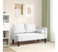 RMIHSJG Chaise longue con cuscino in ecopelle bianca, 1 pezzo, in pelle sintetica durevole e facile da pulire, schiuma altamente elastica per un comfort ottimale, robusto telaio in legno, elegante