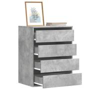 RMIHSJG Comò grigio cemento, 60 x 41 x 76 cm, in legno con 4 cassetti, per riporre oggetti, stabile cassettiera da scrivania con supporto a parete, mobili da soggiorno durevoli