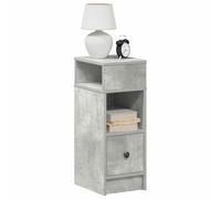 RMIHSJG Comodini 2 pezzi, con cassetto, grigio cemento, 25 x 31 x 66 cm, in legno con scomparti aperti, robusto tavolino per camera da letto, pratico contenitore