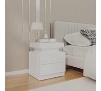RMIHSJG Comodino bianco lucido, 45 x 35 x 52 cm, in legno con vano portaoggetti, elegante tavolino per camera da letto, comodino moderno in materiale di alta qualità, semplice