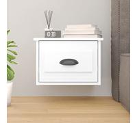 RMIHSJG Comodino da parete bianco 41,5 x 36 x 28 cm con cassetto e piano stabile per montaggio a parete, comodino sospeso in legno resistente con molto spazio, ideale