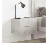 RMIHSJG Comodino grigio cemento, 40 x 30 x 30 cm, in legno con due cassetti, spazio di archiviazione, versatile come tavolino da caffè, resistente lampada da comodino, facile da montare e leggero