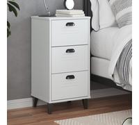 RMIHSJG Comodino VIKEN Bianco in legno con vano portaoggetti e maniglie per camera da letto e soggiorno, design industriale, materiale durevole, resistente all'umidità, semplice