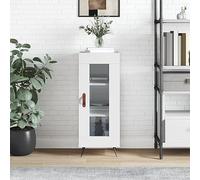 RMIHSJG Credenza bianca lucida 34,5 x 34 x 90 cm, materiale in legno con fronte in vetro e molto spazio, design senza tempo per soggiorno, materiale durevole con supporto da parete per il fissaggio