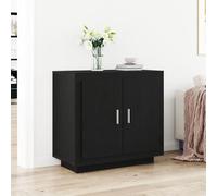 RMIHSJG Credenza Buffet Sideboard Nero Rovere 80x40x75 cm Legno Ingegnerizzato con Finitura Opaca e Design Moderno per Sala da Pranzo e Soggiorno, Due Porte a Cerniera e Spazio