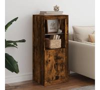 RMIHSJG Credenza con illuminazione a LED in affumicatura 41 x 37 x 100 cm, moderna credenza per soggiorno con luci LED RGB e ampio spazio per la decorazione e la conservazione