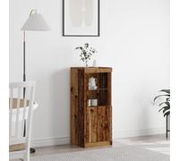 RMIHSJG Credenza con luci a LED, in legno anticato 41 x 37 x 100 cm, buffet rustico con due ampi scomparti per sala da pranzo, soggiorno, spazio di archiviazione