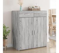 RMIHSJG Credenza grigia Sonoma 80 x 42,5 x 93 cm, materiale in legno con 2 cassetti per lo spazio, materiale durevole con resistenza all'umidità, porte pratiche e facile da pulire,