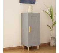 RMIHSJG Credenza Grigio Cemento 34,5x34x90 cm in Legno Multistrato con 3 Scomparti, Anta Regolabile e Gambe in Eucalipto per Soggiorno e Sala, Mobile da Appoggio Funzionale