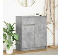 RMIHSJG Credenza Grigio Cemento con Cassetto Ante e Ripiani in Truciolato Stabile per Soggiorno Ufficio Archiviazione Multiuso Design Modulare Facile Pulizia 71x35x84 cm