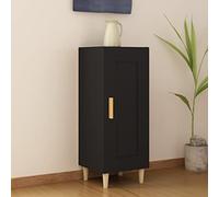 RMIHSJG Credenza Moderna in Legno Multistrato Nero 34,5x34x90 cm con 3 Scomparti, Anta Regolabile a Destra o Sinistra, Gambe in Eucalipto Massello, Mobile per Soggiorno, Design