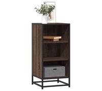RMIHSJG Credenza Moderna in Truciolato e Metallo Rovere Marrone 35,5x35x76 cm con 3 Ripiani Aperti Struttura Stabile Design Industriale per Soggiorno Cucina Ampio Spazio Portaoggetti