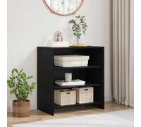 RMIHSJG Credenza moderna nera, 70 x 41 x 75 cm, materiale in legno con fascino rustico e scomparti funzionali per il soggiorno