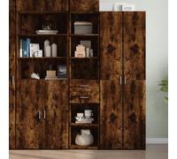 RMIHSJG Credenza Rovere Fumo in Legno Multistrato 40x42,5x185 cm con Design Classico e Ampio Spazio di Conservazione, Mobile Portaoggetti Durevole e Resistente all'Umidità