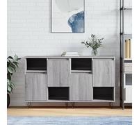 RMIHSJG Credenze, 2 pezzi, grigio Sonoma in legno con design senza tempo, materiale durevole e molto spazio per oggetti di uso quotidiano, articoli decorativi o piante in vaso, inclusi