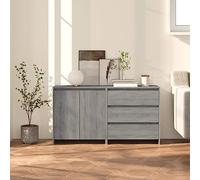 RMIHSJG Credenze 2 Pezzi Grigio Sonoma in Legno Multistrato con Ante e Cassetti, Mobile Laterale per Soggiorno e Ingresso, Ampio Spazio di Archiviazione, Design Moderno