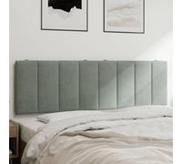 RMIHSJG Cuscino per testiera Hanko, grigio chiaro, 160 cm, imbottitura in velluto con imbottitura in schiuma per un eccellente supporto e comfort, regolabile con chiusura lampo