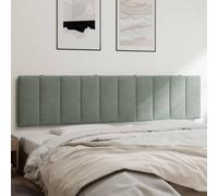 RMIHSJG Cuscino per testiera Hanko grigio chiaro 200 cm velluto con imbottitura in schiuma per un eccellente supporto e comfort, morbido rivestimento in velluto, design pratico con chiusura lampo