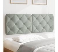 RMIHSJG Cuscino testiera grigio chiaro 140 cm velluto con imbottitura in schiuma per supporto schiena e sollevamento rombi, montaggio a parete con cinghie e cerniera per una facile applicazione