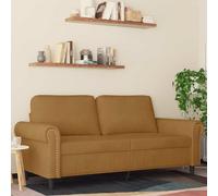 RMIHSJG Divano 2 posti marrone 140 cm tessuto di velluto con struttura in metallo e morbida imbottitura per soggiorno, comoda seduta dal design moderno, 4 cuscini, costruzione robusta