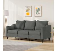 RMIHSJG Divano 3 posti grigio scuro 180 cm divano in tessuto con robusta struttura in metallo e resistente rivestimento traspirante per una seduta confortevole e un design moderno