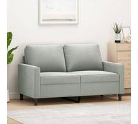 RMIHSJG Divano a 2 posti, grigio chiaro, 120 cm, tessuto di velluto, design moderno, con robusta struttura in metallo e comoda imbottitura per il soggiorno