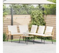 RMIHSJG Divano a forma di L in polyrattan 231 x 173 x 78 cm per giardino e terrazza con imbottitura resistente alle intemperie e struttura in metallo per un massimo di 6 persone