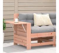 RMIHSJG Divano da giardino con bracciolo e tavolino in legno massello Douglasie, divano modulare per esterni con tavoli pieghevoli per terrazza giardino, design a doghe durevole