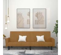 RMIHSJG Divano letto 2 posti in velluto marrone con funzione 2 in 1 come letto e divano, robusto telaio in legno, versatile per soggiorno e ufficio, confortevole seduta con morbido