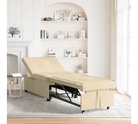RMIHSJG Divano letto 3 in 1 color crema dal design flessibile, poltrona relax regolabile, posto letto e mobile multifunzione salvaspazio con telaio robusto