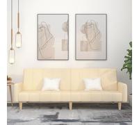 RMIHSJG Divano letto a 2 posti, in tessuto crema, con 2 schienali separati per soggiorno e ufficio, comoda sensazione di seduta, robusto telaio in legno, rivestimento traspirante, versatile