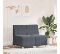 RMIHSJG Divano modulare senza braccia, 2 pezzi, grigio scuro, 55 x 74 x 82 cm, rivestimento in velluto per soggiorno, mobili dal design minimalista configurabile