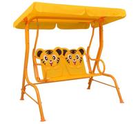 RMIHSJG Dondolo Hollywood per bambini con tettuccio parasole e robusto telaio in acciaio, giallo, 115 x 75 x 110 cm, tessuto resistente, mobili da giardino e terrazza, facile da montare, sicuro