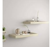 RMIHSJG Elegante set di 2 scaffali da parete con montaggio invisibile per riconoscimenti e libri - Realizzato in MDF a nido d'ape di alta qualità e telaio in metallo come stabile