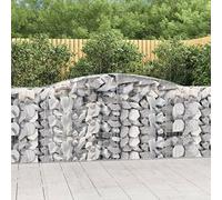 RMIHSJG Gabbioni zincati con arco alto, 25 pezzi, 400 x 50 x 100/120 cm, per barriera da giardino e frangivista in ferro robusto