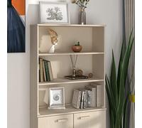 RMIHSJG HAMAR Top Highboard marrone miele 85 x 35 x 100 cm in legno massello con 2 ripiani per spazio di archiviazione, robusto inserto in legno di pino per credenze, design rustico, telaio stabile,