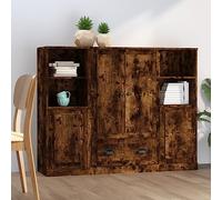 RMIHSJG Highboard 3 pezzi in legno affumicato, credenza con supporto a parete, materiale durevole, molto spazio, design senza tempo per il soggiorno