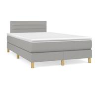 RMIHSJG Letto a molle con materasso, 120 x 190 cm, grigio chiaro, testiera regolabile in altezza, materasso a molle insacchettate, medio, traspirante, durevole per un sonno riposante