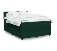 RMIHSJG Letto a molle con materasso 140 x 200 cm verde scuro velluto LED illuminazione molle insacchettate e cuscino traspirante per un sonno riposante e relax