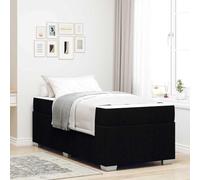 RMIHSJG Letto a molle con materasso di colore nero, 90 x 190 cm, in tessuto dal design moderno, stabile, con molle insacchettate, media resistenza per un sonno riposante e di lunga durata
