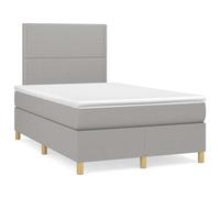 RMIHSJG Letto a molle con materasso, grigio chiaro, 120 x 190 cm, testiera regolabile in altezza, molle insacchettate per un sonno riposante, traspirante, durevole, supporto medio duro