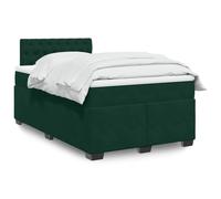RMIHSJG Letto a molle con materasso verde scuro, 120 x 190 cm, in velluto, illuminazione a LED, con molle insacchettate, con porta USB per un sonno riposante e un ambiente personalizzato
