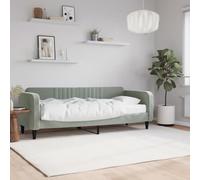 RMIHSJG Letto con materasso grigio chiaro, 80 x 200 cm, in velluto, divano letto 2 in 1 come divano e letto, comodo materasso in schiuma per un comfort ottimale, morbido rivestimento in velluto su